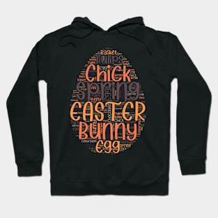 Colorful Easter Words Egg Shape Hoodie